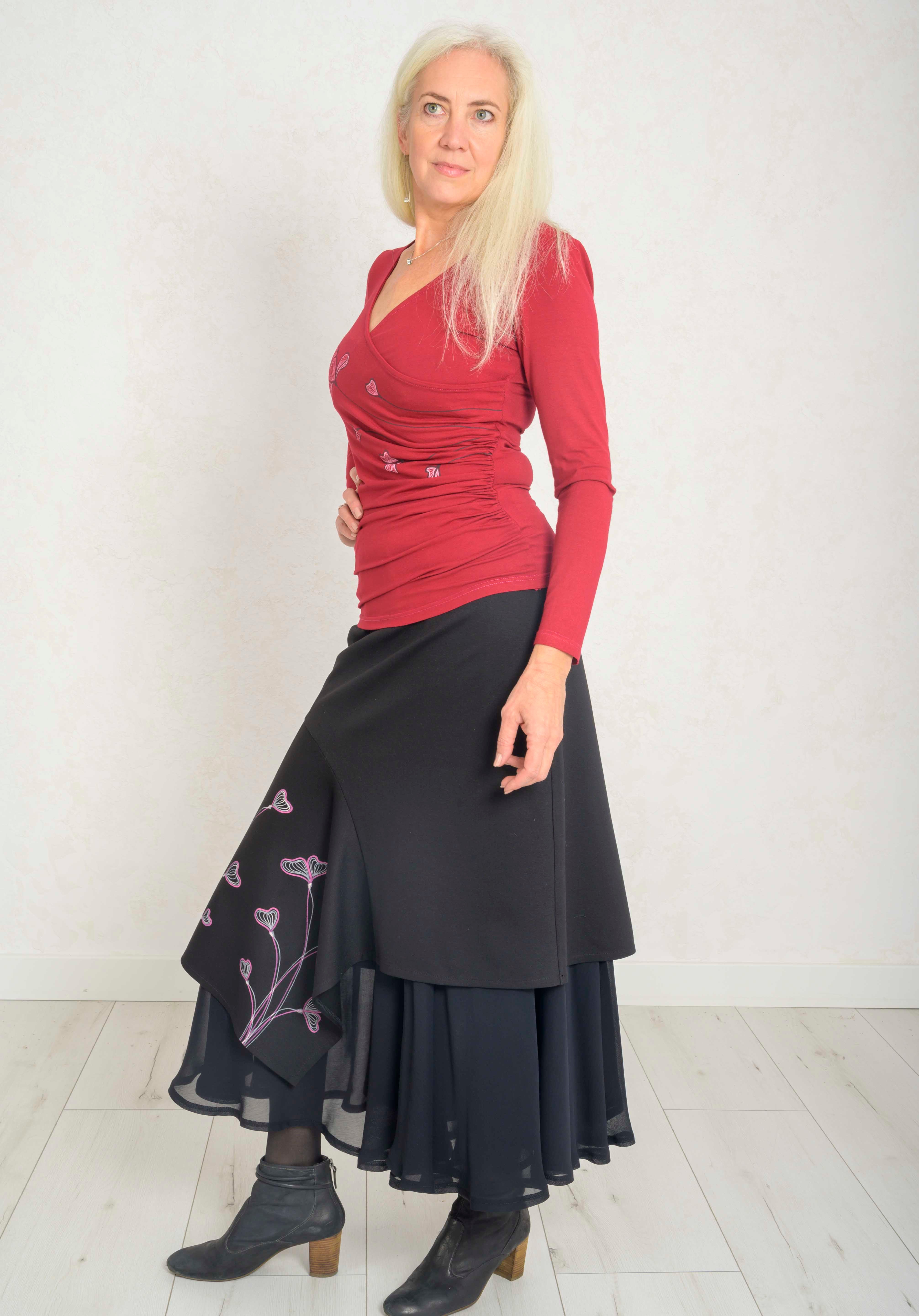 Maria layered maxi skirt