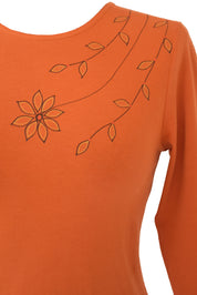 Rose 3/4 Sleeve Fitted T-shirt 2