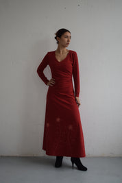 AYLA átlapolós ruha - Piros