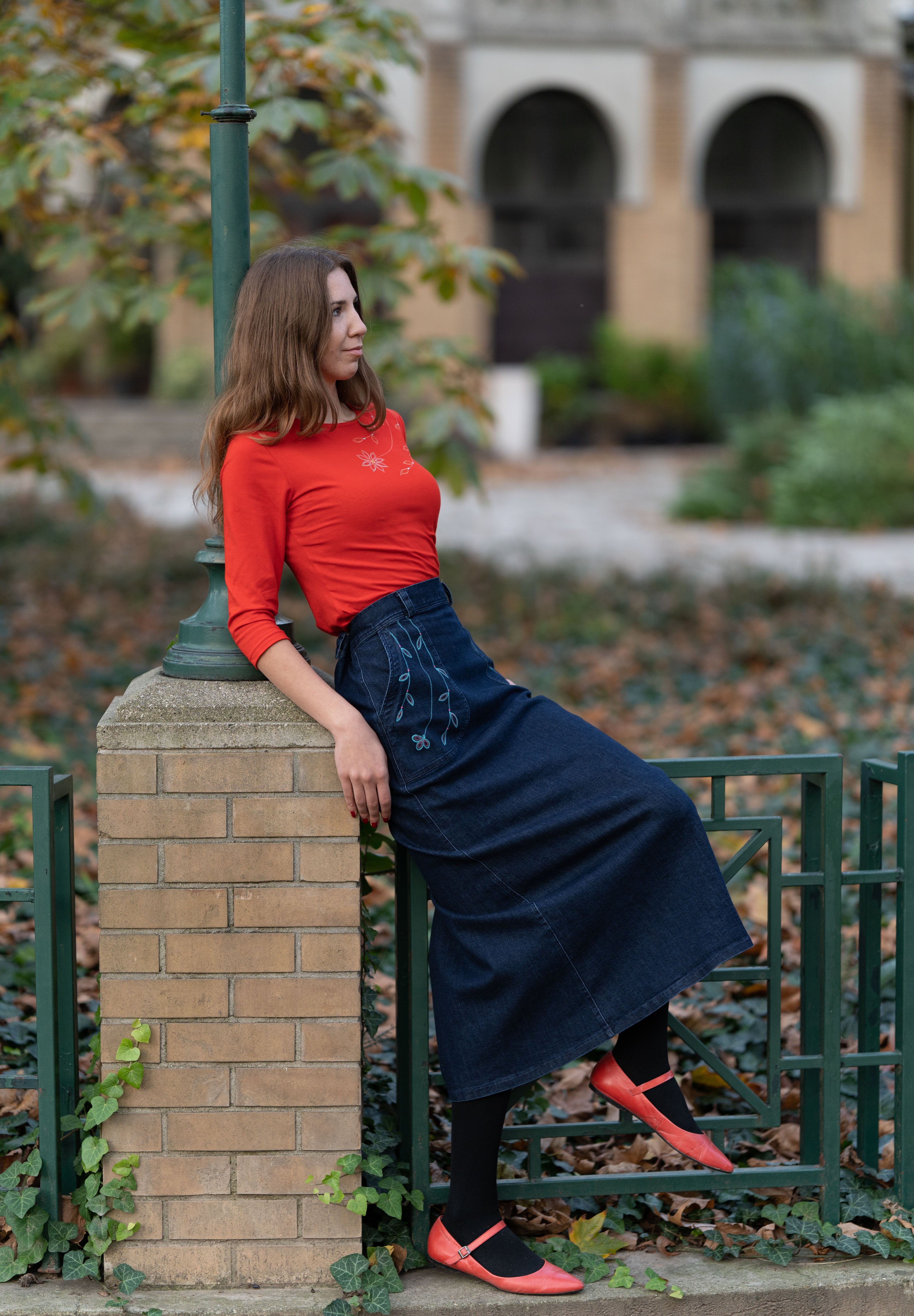 DAISY Organic Denim Maxi Skirt