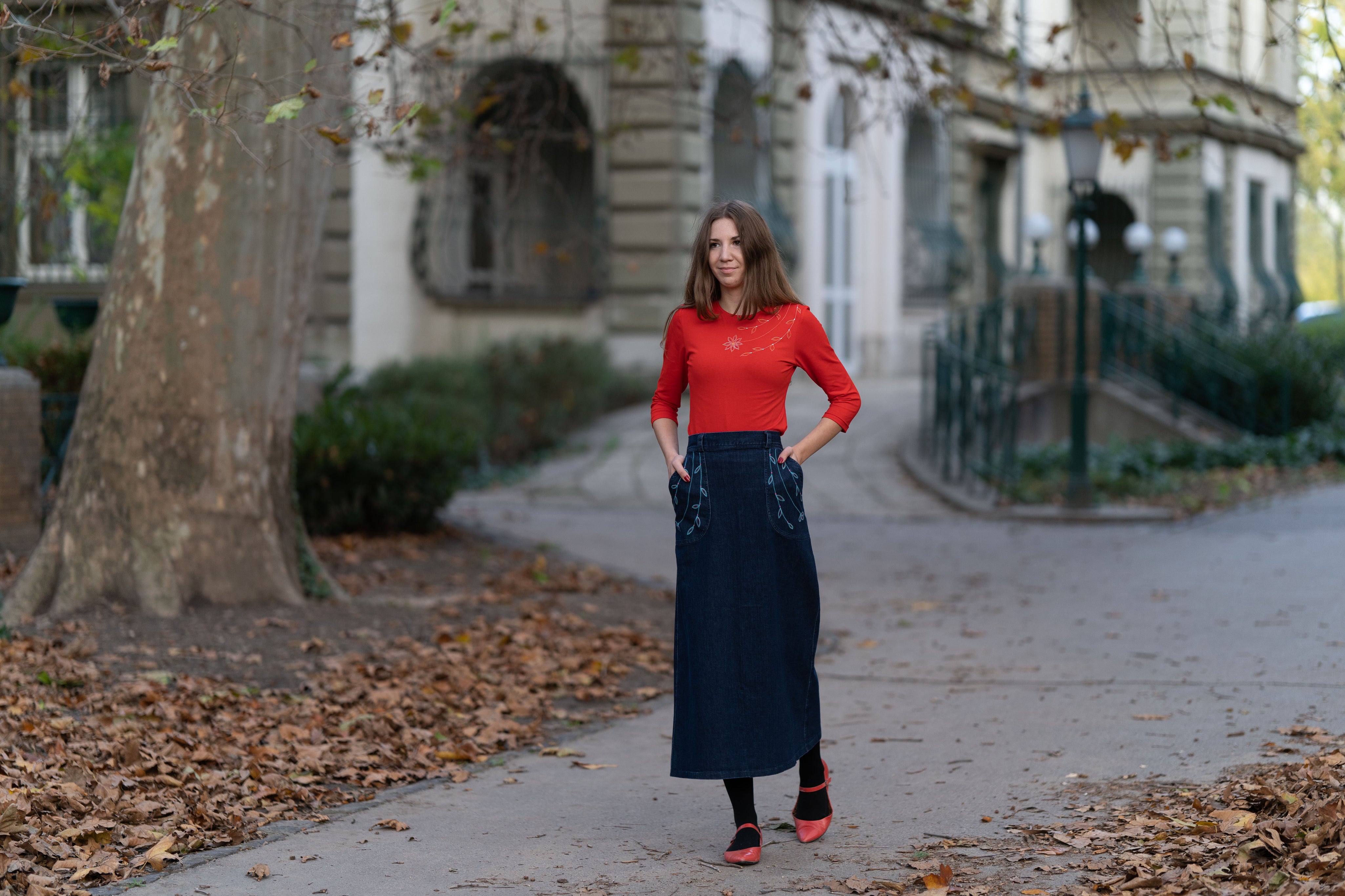 DAISY Organic Denim Maxi Skirt